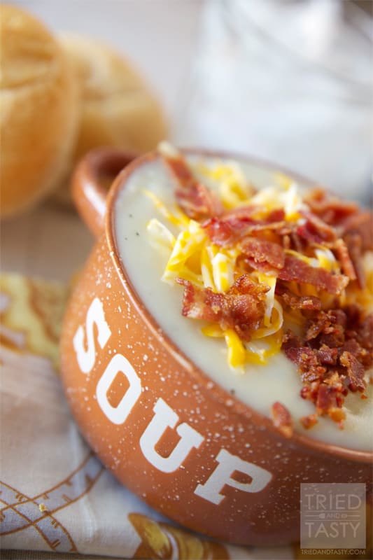 Copycat Tony Romas Baked Potato Soup // Tried and Tasty