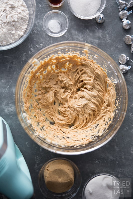 Bowl of creamed sugar, peanut butter & shortening