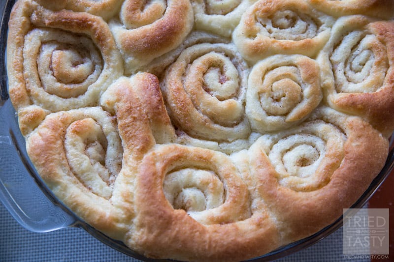 Cinnamon Rolls w/Cream Cheese Frosting // These are the softest, most delicious cinnamon rolls you'll sink your teeth in to. The frosting that tops them off is out of this world. You're welcome. | Tried and Tasty