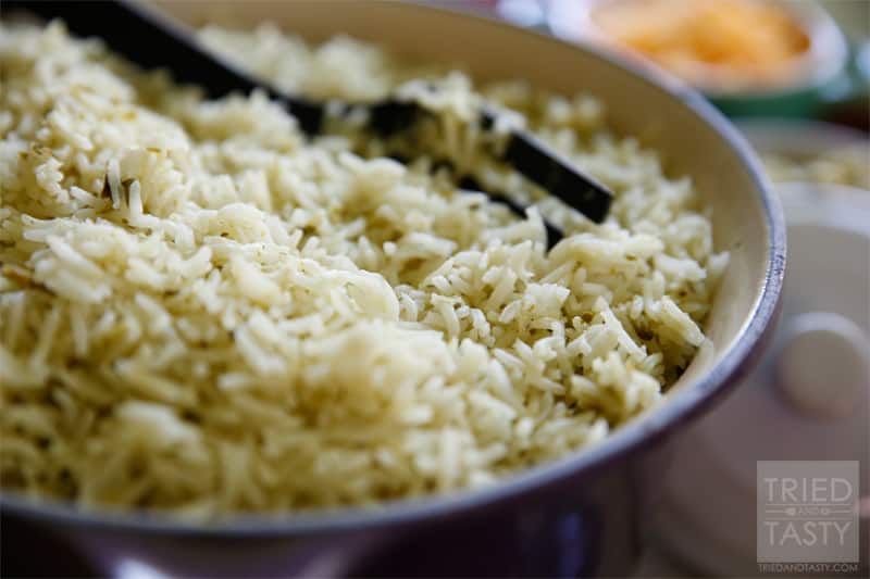 Copycat Cafe Rio Cilantro Lime Rice // The delicious flavors of the wildly popular Cafe Rio in the comfort of your own home. Have this Cilantro Lime Rice with your next Mexican meal. | Tried and Tasty