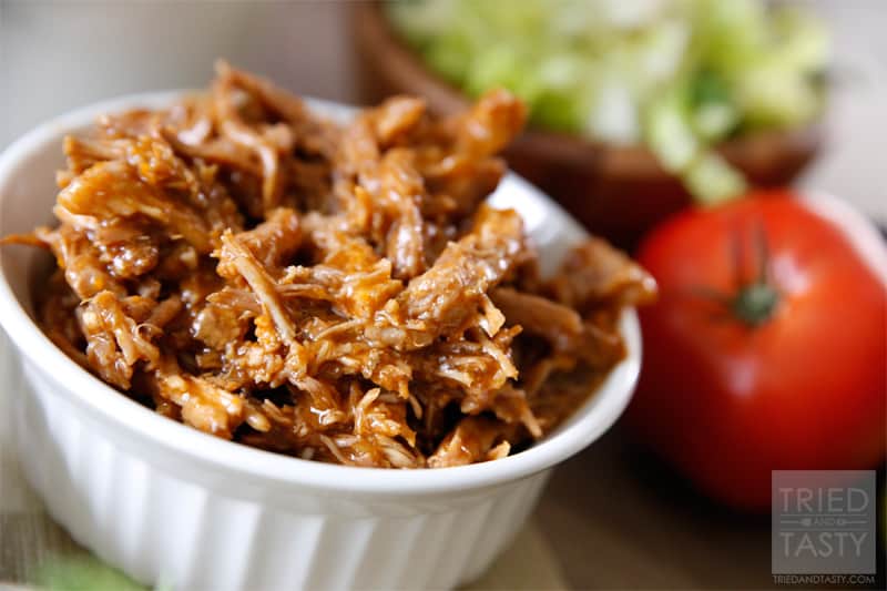 Copycat Cafe Rio Sweet Pork // The most delicious sweet pork for tacos, burritos, or salad! | Tried and Tasty