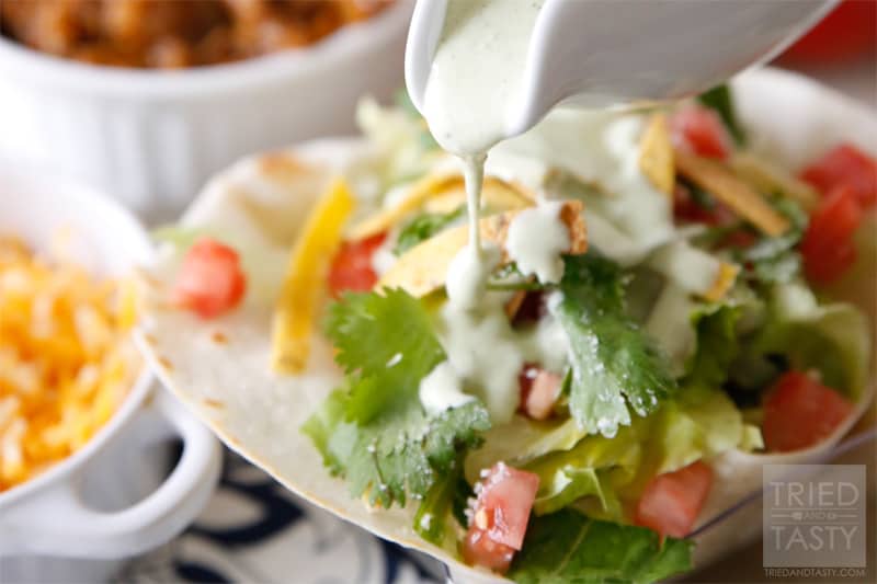 Copycat Cafe Rio Tomatillo Dressing // Cafe Rio Tomatillo Dressing is legendary. Now you can have it any time you want to! | Tried and Tasty