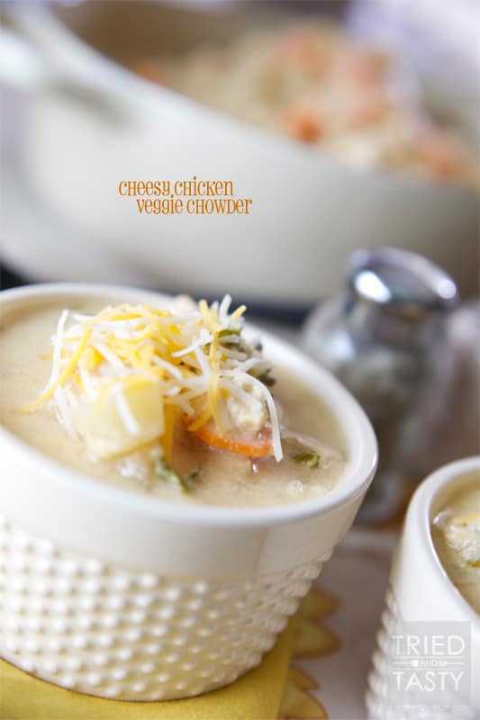 Cheesy Chicken Veggie Chowder // Tried and Tasty