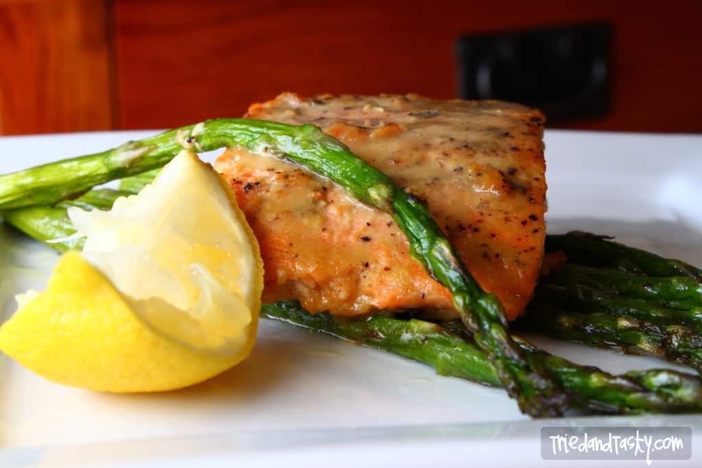 Honey-Mustard Salmon with Roasted Asparagus