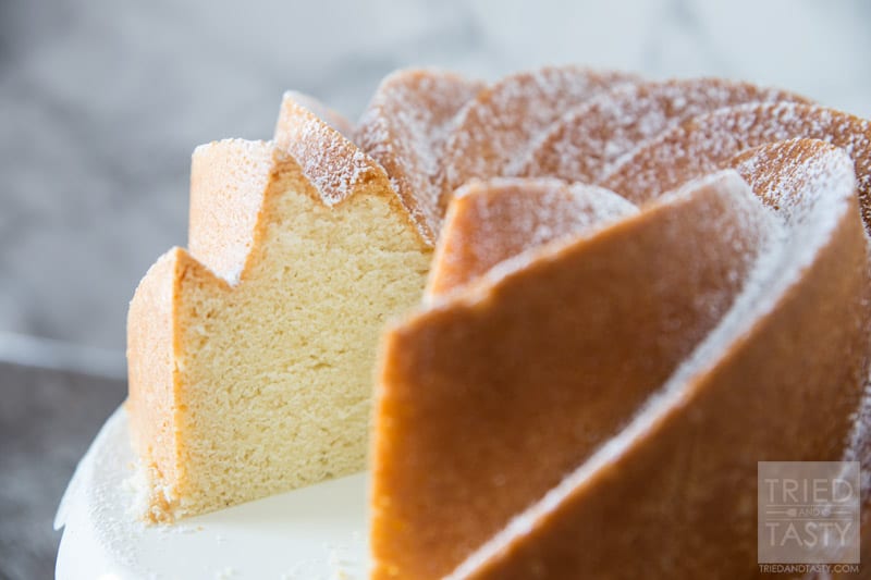 Mom's Pound Cake // This family favorite recipe is certain to please all of your tastebuds! Easy to whip together and passed down from several generations, this cake is flavorful and made with love! | Tried and Tasty
