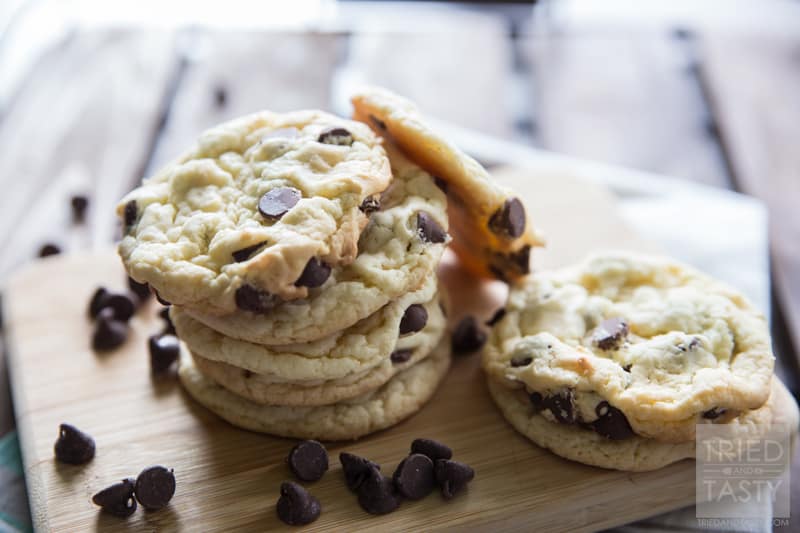 Cake Batter Cookies // One of Tried and Tasty's most popular recipes, these cake batter cookies only have five ingredients and will cost you less than $5 to make two-three dozen! Perfect for parties, gatherings, potlucks, or anytime you want to satisfy your sweet tooth without a lot of fuss! | Tried and Tasty