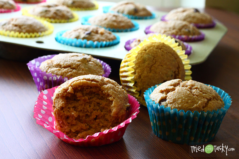 Healthier PB & Carob Chip Muffins