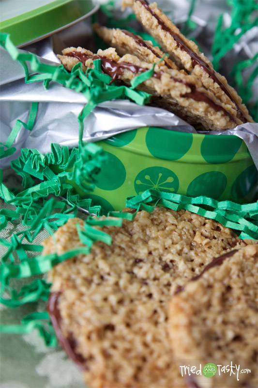 Milk Chocolate Florentine Cookies // These delicate looking cookies are more simple than they look! | Tried and Tasty