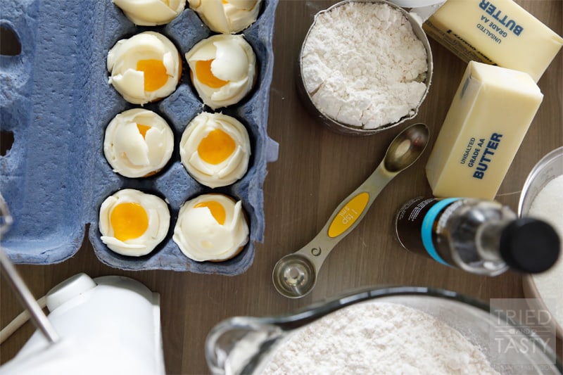 Cracked Egg April Fool's Cupcakes // Don’t you hate when you are baking and you open the carton of eggs and they are all cracked? I do too. April Fool’s! | Tried and Tasty