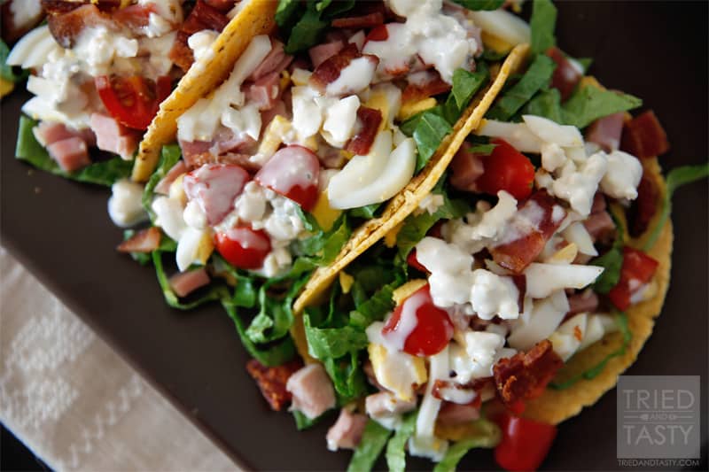 Cobb Salad Tacos // A great quick & easy meal that is uniquely tasty! | Tried and Tasty