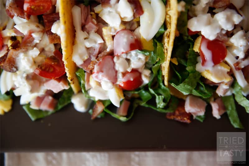 Cobb Salad Tacos // A great quick & easy meal that is uniquely tasty! | Tried and Tasty