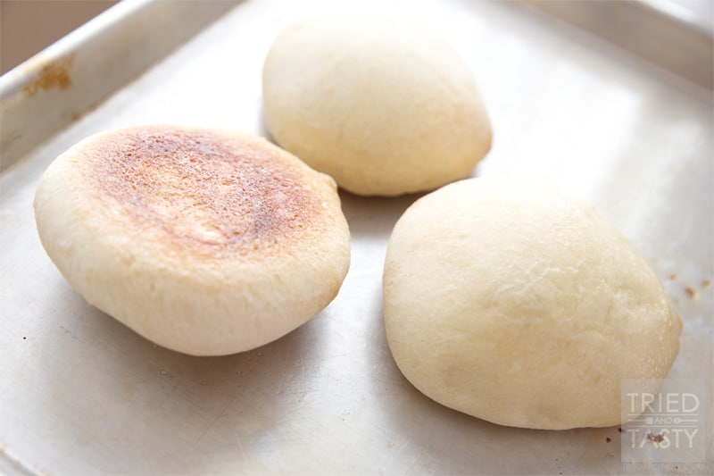 Quick & Easy Cheater Hamburger Buns // Want a homemade hamburger bun without all of the fuss? Try these, they will impress any guest and take little to no effort! | Tried and Tasty