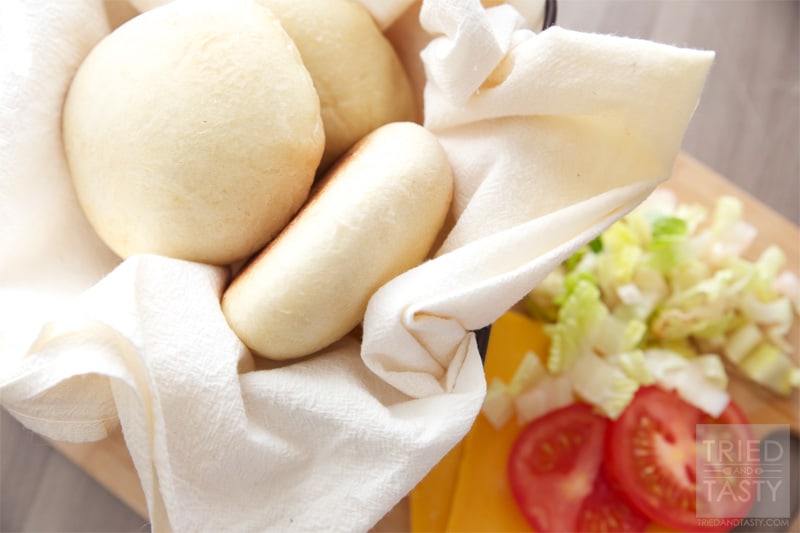 Quick & Easy Cheater Hamburger Buns // Want a homemade hamburger bun without all of the fuss? Try these, they will impress any guest and take little to no effort! | Tried and Tasty