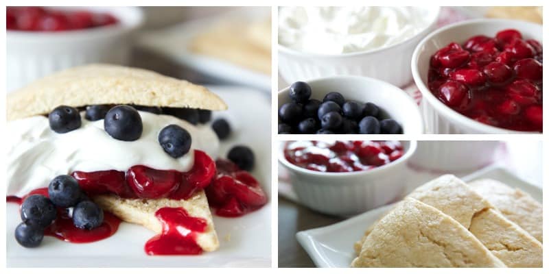 Red, White & Blue Cherry Blueberry Shortcakes // A heavenly patriotic dessert that's light and wonderful! Perfect for your Memorial Day or 4th of July get together. | Tried and Tasty