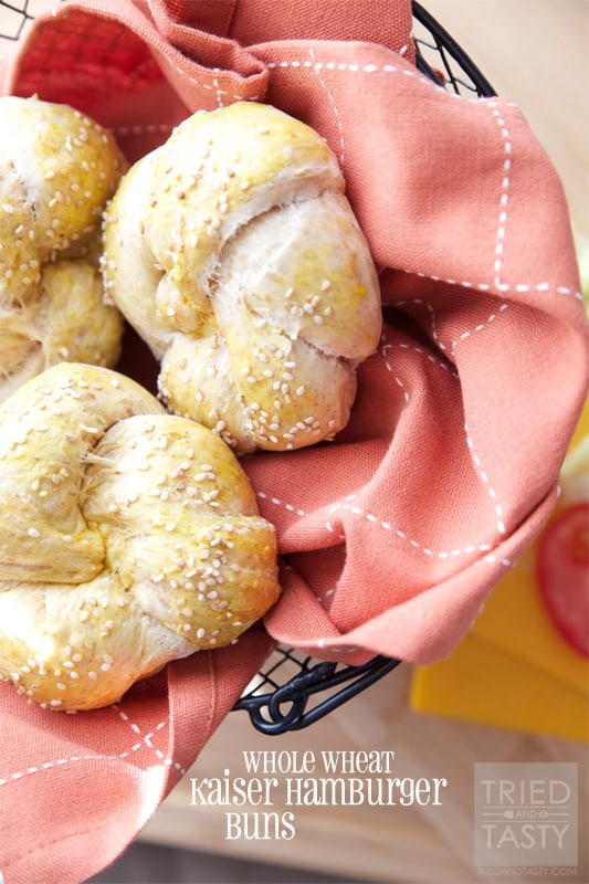 Whole Wheat Kaiser Hamburger Buns // Tried and Tasty