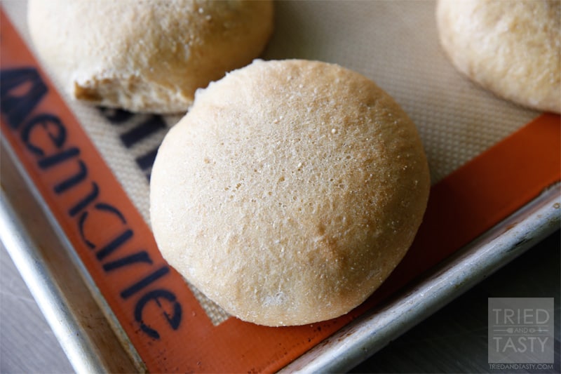 Homemade Whole Wheat Hamburger Buns // Here is a fantastic healthy option for your hamburger! These are so soft and so very perfect for any bbq. Next time you sign-up to bring buns to the neighborhood party: make these! | Tried and Tasty
