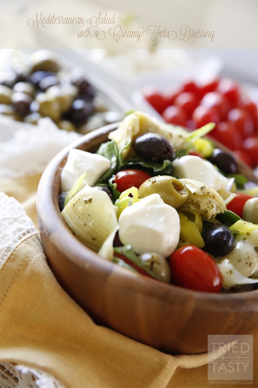 Mediterranean Salad With A Creamy Feta Dressing // Tried and Tasty