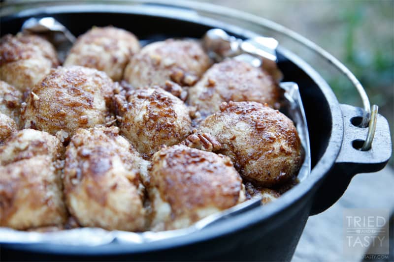 Dutch Oven Cinnamon Nut Pull-Aparts // Tried and Tasty