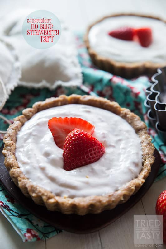 5-ingredient No Bake Strawberry Tart // Tried and Tasty