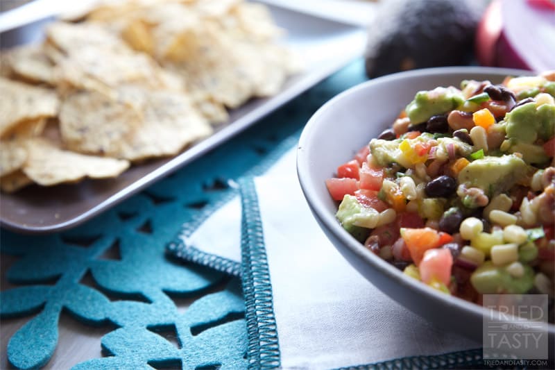 Cowboy Caviar // A delicious appetizer that's perfect for any #gameday or party! Your guests will fall in love with all the great flavors that are married together in this fantastic Cowboy Caviar #appetizer #snack #partyfood // Tried and Tasty
