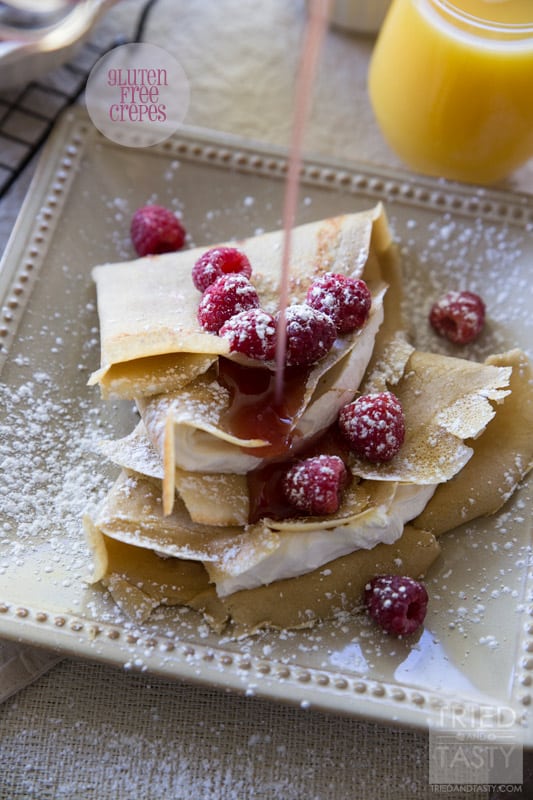 Gluten Free Crepes // This is the perfect breakfast or brunch for a special morning, celebration, or just because. Light, fluffy, and wonderful! | Tried and Tasty