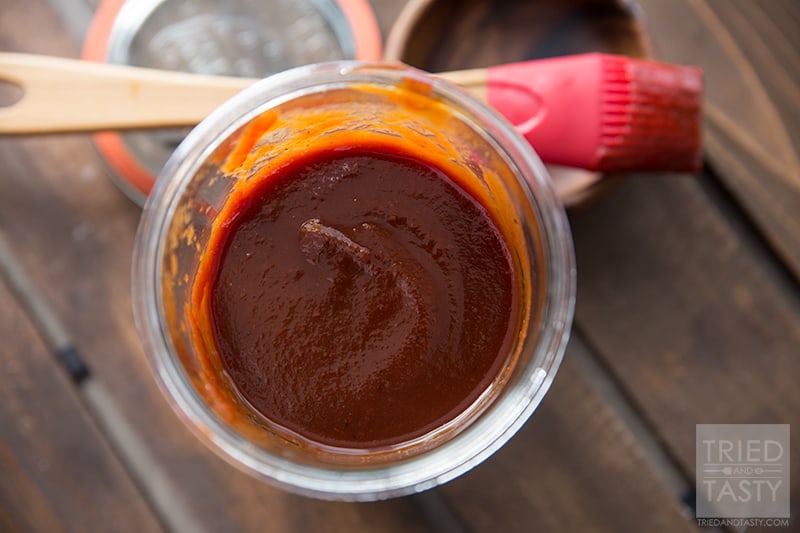 Homemade Mesquite BBQ Sauce // Making your own condiments, dressings, and sauces is easier than you think. Avoid unnecessary ingredients like high fructose corn syrup & artificial ingredients with your homemade version. This Homemade Mesquite BBQ sauce has the flavor of your store bought favorites without the yucky additives! | Tried and Tasty