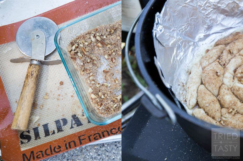 You won't find an easier dutch oven dessert recipe. These delicious Dutch Oven Sweet Petals made with Rhodes Bake N Serv rolls is absolutely wonderful. Add a drizzle of cream cheese frosting and you've got a match made in heaven!