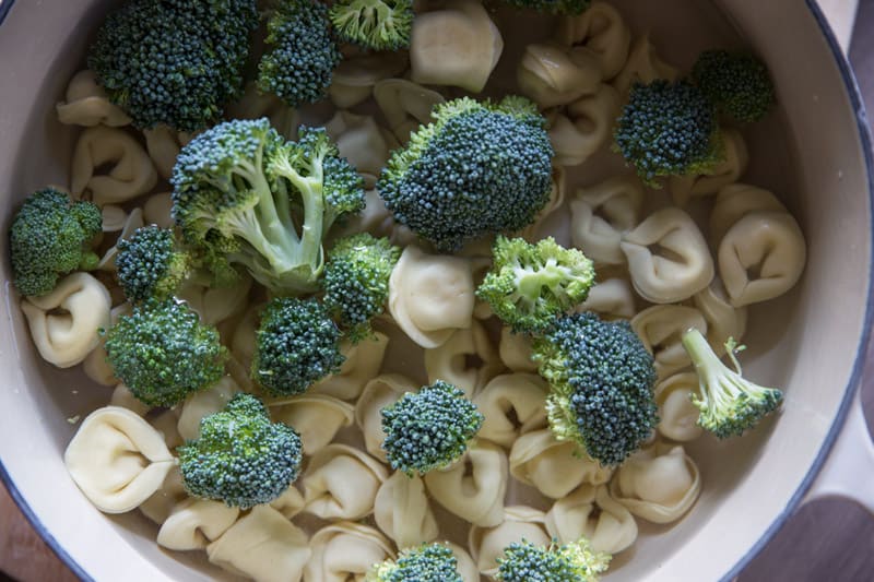 One Pot Chicken & Broccoli Tortellini // Five ingredients, 30 minutes, and one delicious dinner the whole family will love! Made with Prego Alfredo you'll have a flavorful & saucy dinner perfect for any day of the week! | Tried and Tasty