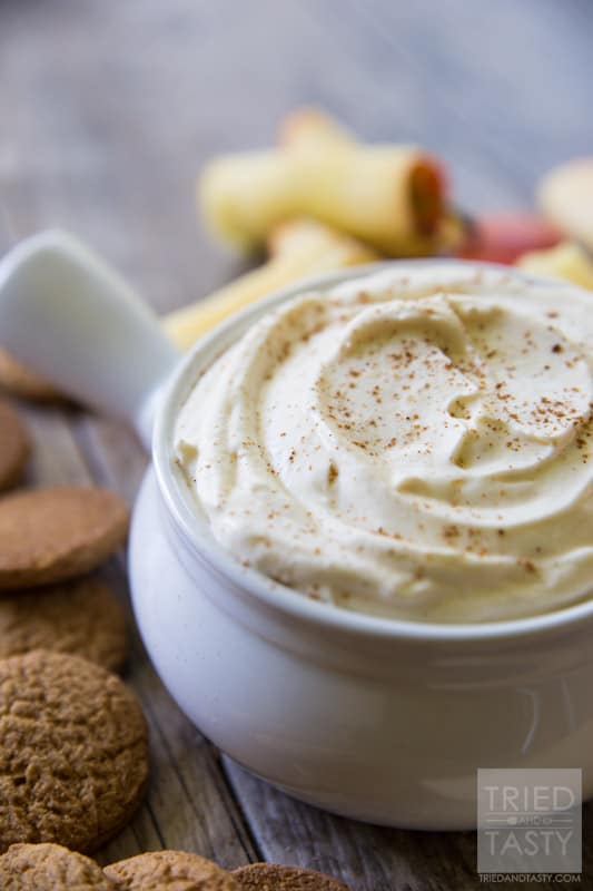 3-Ingredient Pumpkin Dip // This delicious festive dip is both simple & HEALTHY! You read that right! With only three ingredients this is perfect for apples for the health concious or gingersnaps for the sweet tooth! | Tried and Tasty