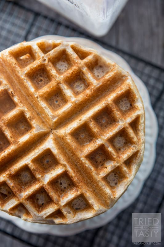 Whole Wheat Greek Yogurt Waffles // Start your morning with a healthy and nutritious breakfast. Made with wholesome ingredients these waffles are a delicious addition to your mornings. Made with Greek yogurt they've got the extra pep you'll need in your step! | Tried and Tasty