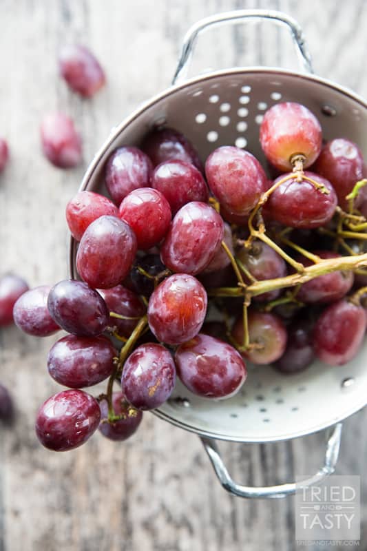 Simple Grape Smoothie // Ever had a grape smoothie before? The next time you buy red grapes - keep this in mind. It's the perfect balance of sweet & tart and has just a few ingredients. Spin a quick cycle in your blender and you'll have a great way to start your day or pick-me-up when you need it! | Tried and Tasty