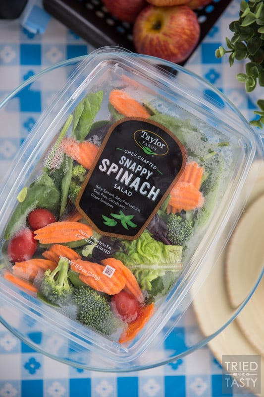 Low Calorie Dijon Dressing // Nothing can make a healthy salad unhealthy faster than the dressing you put on it! This low-cal dijon is exactly what you need if you're looking to maintain taste without sacrificing your nutrition! Especially great on top of Taylor Farms Snappy Spinach Salad! | Tried and Tasty