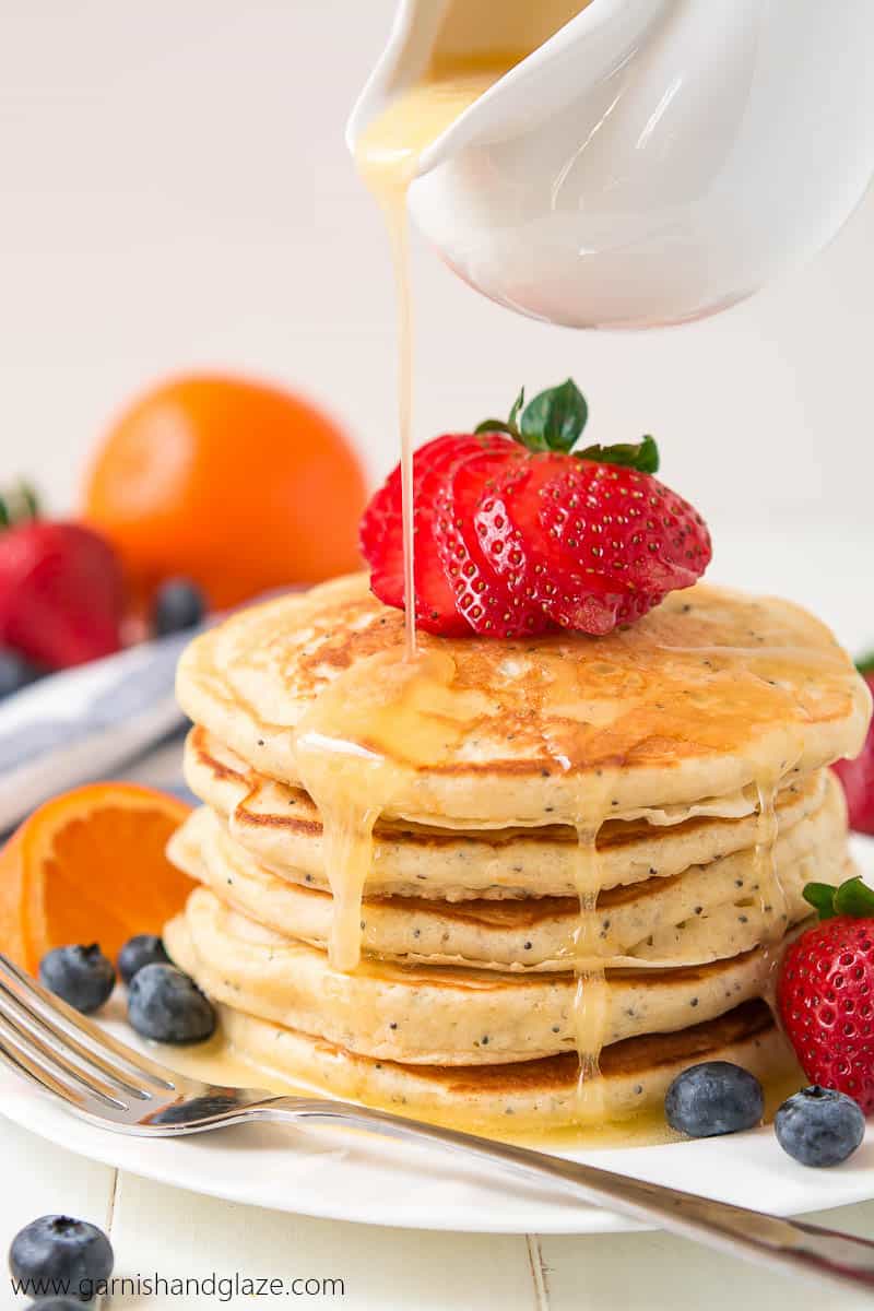 Orange Poppy Seed Pancakes // Garnish & Glaze