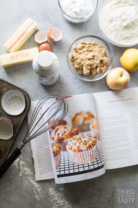 Apple Snickerdoodle Muffins // These muffins are the perfect amount of sweetness, hint of tart, moist, and downright delicious. If you love snickerdoodles, you will fall in love with this muffin! | Tried and Tasty