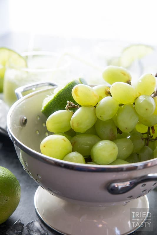 Frozen Grape Lime Rickey // This delicious slush is fantastic for those warm days you need a quick & easy refreshment! Made with only a handful of ingredients and ready in 60 seconds! | Tried and Tasty
