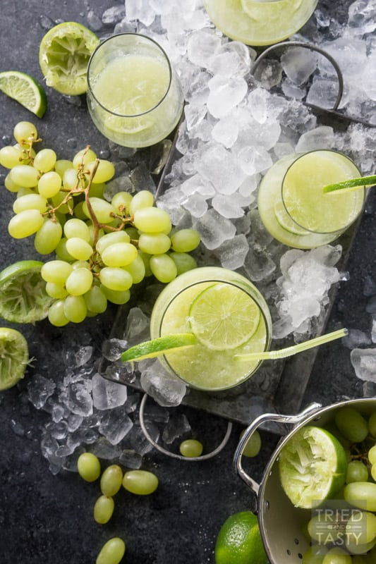 Frozen Grape Lime Rickey // This delicious slush is fantastic for those warm days you need a quick & easy refreshment! Made with only a handful of ingredients and ready in 60 seconds! | Tried and Tasty