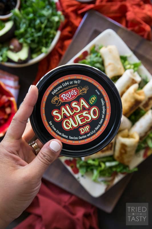 Queso Burrito Bites // Perfect appetizer and party food for any social gathering. You won't believe how quickly they come together! Plus, you've got three options for everyone's preference! | Tried and Tasty