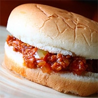 Sloppy Joe Sandwich on a plate