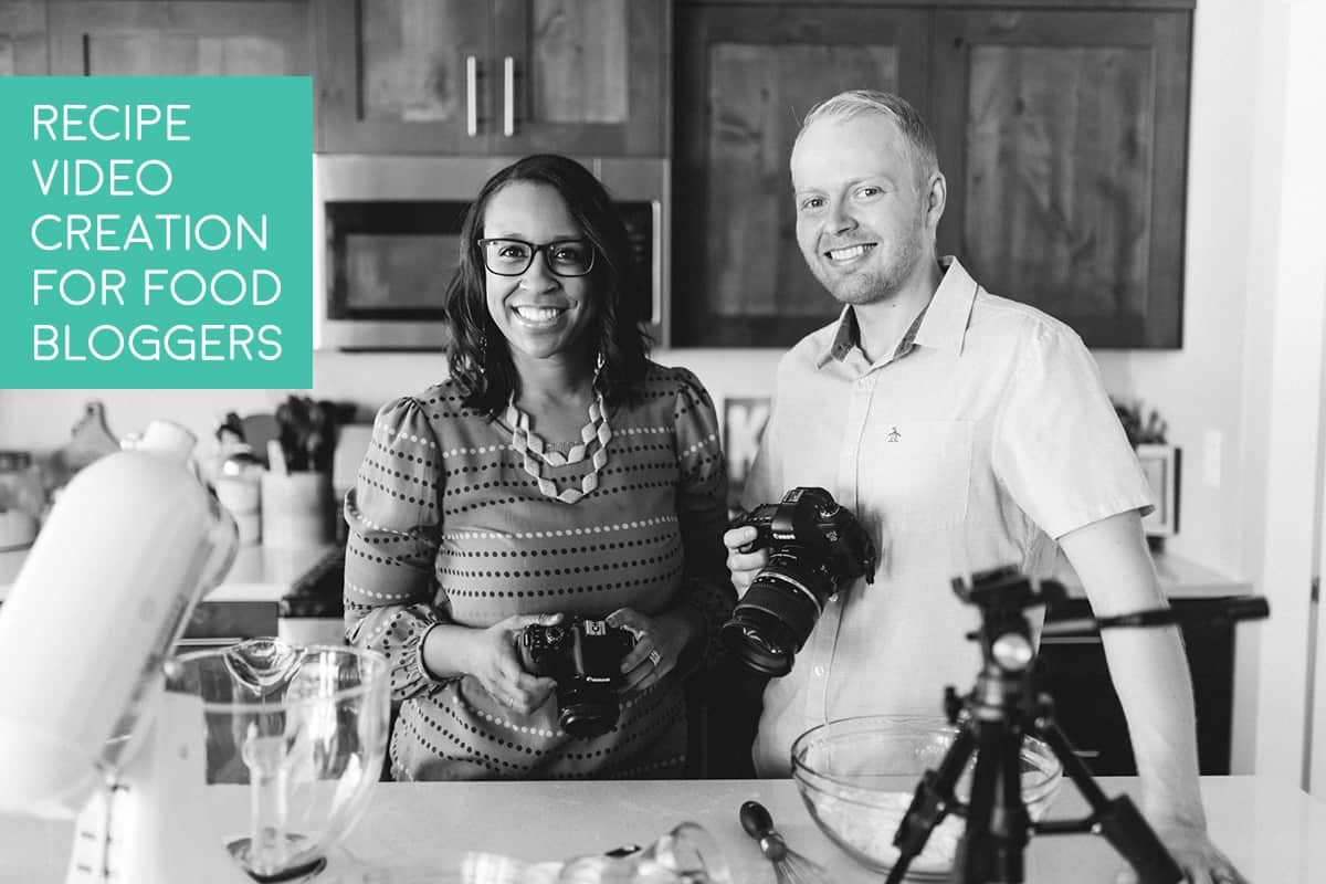 Steve and Yvonne posing next to recipe video equipment