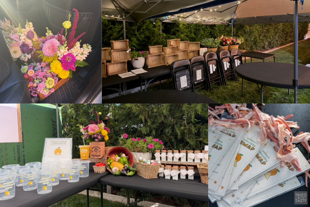 Farmer's Market party setup and decorations